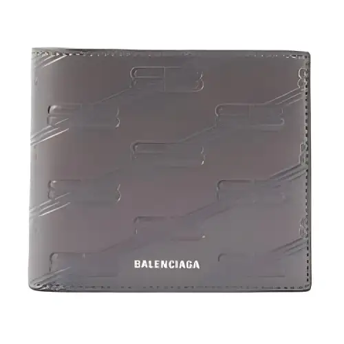 Balenciaga Calfskin Wallet Men's Dark Gray