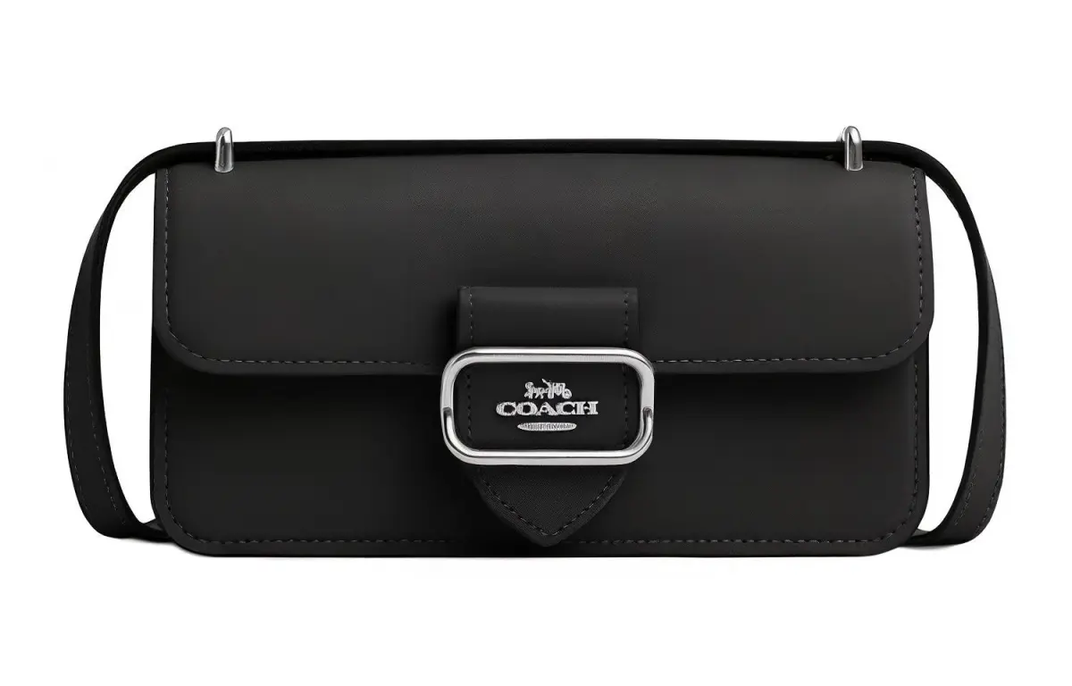 COACH Morgan Cow Leather Portable Crossbody Bag, Shoulder Bag Small Women's Black