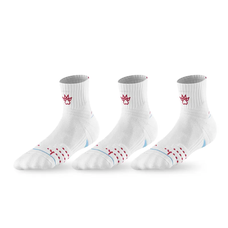 KELME training practical sports breathable non-slip basketball socks for men and women, 3 pairs