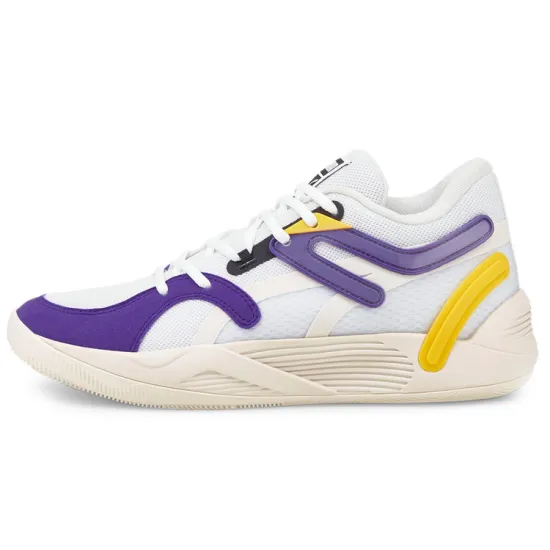 PUMA Trc Blaze Basketball Shoes Unisex Low-top White/purple/yellow