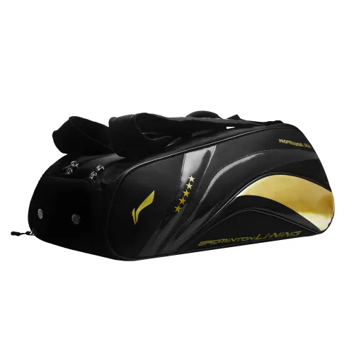Li Ning, trend fashionable sports racket for badminton, golden sports bag for men and women, 6 pieces, polyester, worn on the shoulder