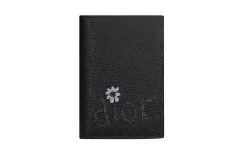 DIOR Cow Leather Card Holder Men's Black