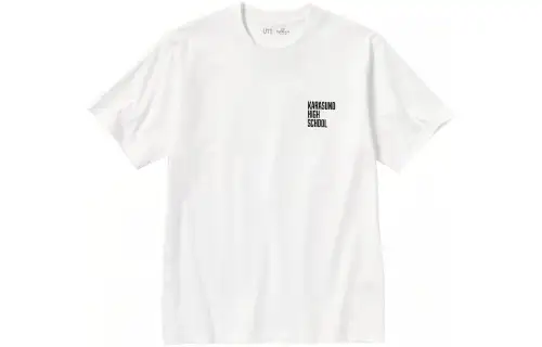 UNIQLO Volleyball Junior Co Branded Model T Shirts Unisex White Crew Neck Moderate