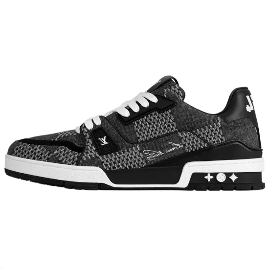 LOUIS VUITTON Lv Trainer Black Damier 3D Denim