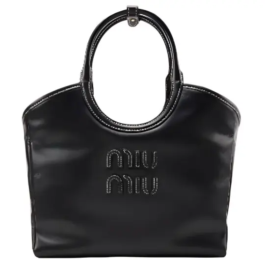 MIU MIU Leather Shoulder Bag, Crossbody Bag, Handbag Regular Women's Black