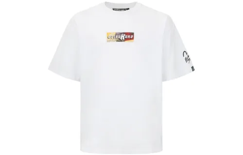 EVISU T Shirts Men's White Crew Neck Moderate Straight Fit