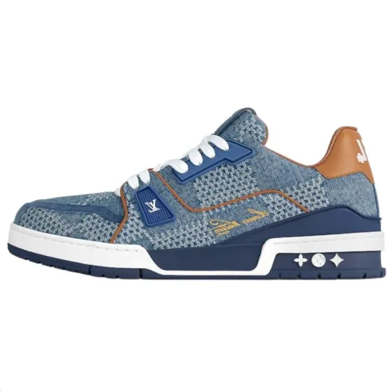 LOUIS VUITTON Lv Trainer Blue Damier 3D Denim