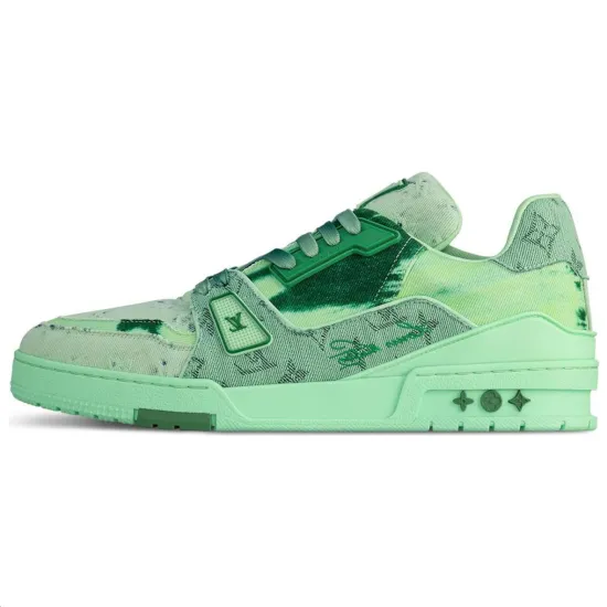 LOUIS VUITTON Trainer Skateboard Shoes Unisex Low-Top Green