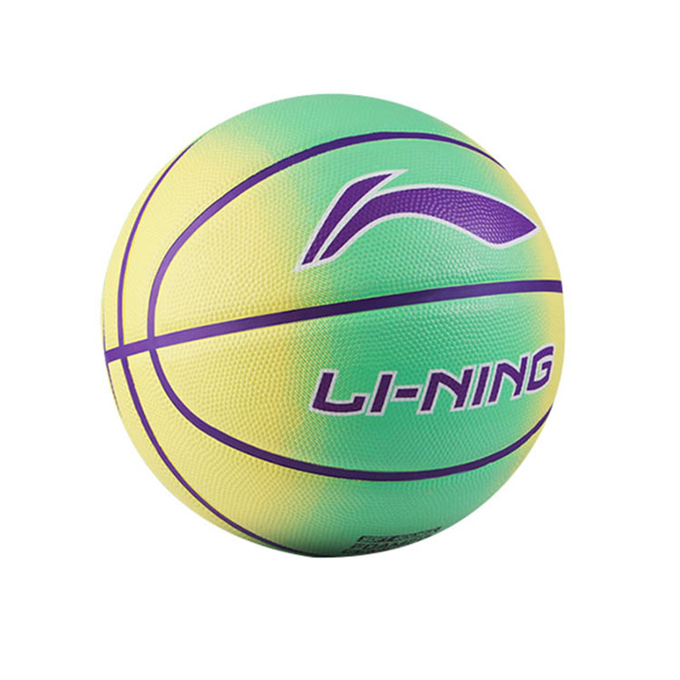 Li Ning Rubber Basketball Yellow Green Size 7 Training Unisex