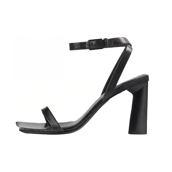 Balenciaga Moon Small Cowhide Straps High Heels Black Sandals Women's