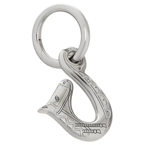 HERMES Stainless Steel Keychains Unisex Silver
