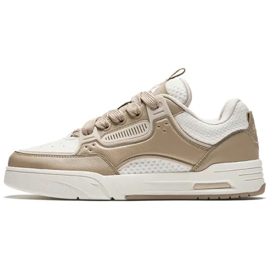 ANTA AOJIE Skateboard Shoes Men Low-Top White Brown