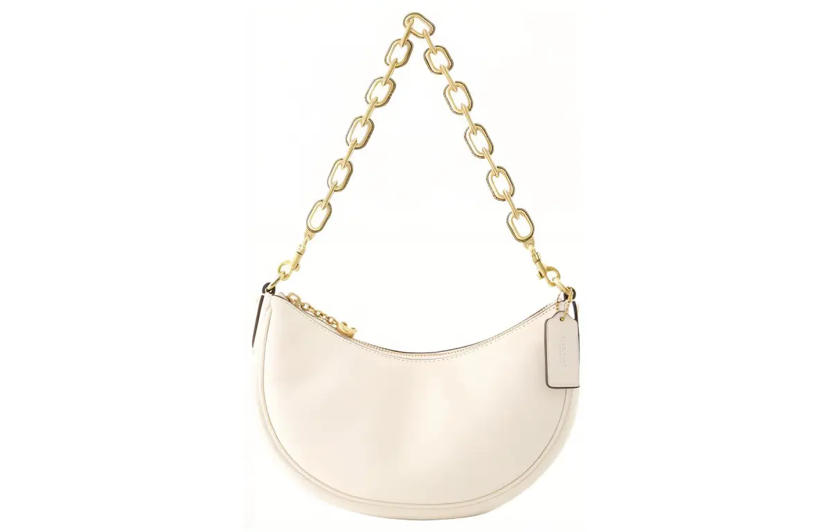 COACH Mira Calfskin Handbag Shoulder Bags Medium Women's Ecru