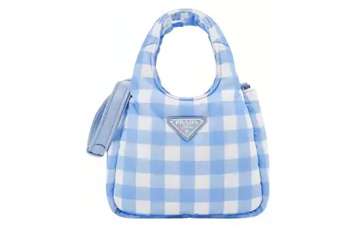 PRADA Fabric Handbag, Crossbody Bag Small Women's Light Blue