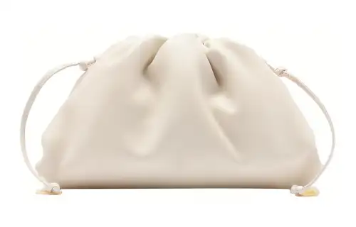 Bottega Veneta Smooth Calfskin Cloud Bag Clutch Mini Women's White