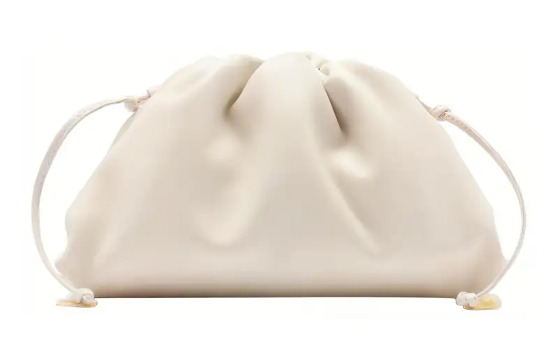 Bottega Veneta Smooth Calfskin Cloud Bag Clutch Mini Women's White
