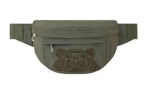 KENZO Fabric Sling Bag One Shoulder Crossbody Fanny Pack Regular Men's Gray Green