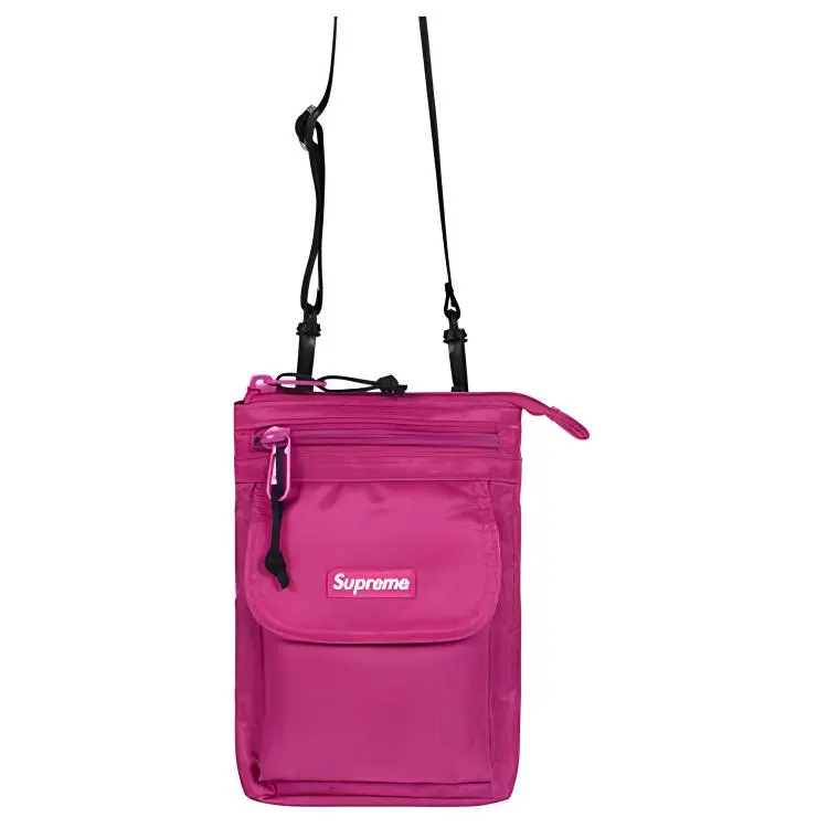 Supreme FW19 Nylon Crossbody Bag, Shoulder Bag Unisex Rose Red
