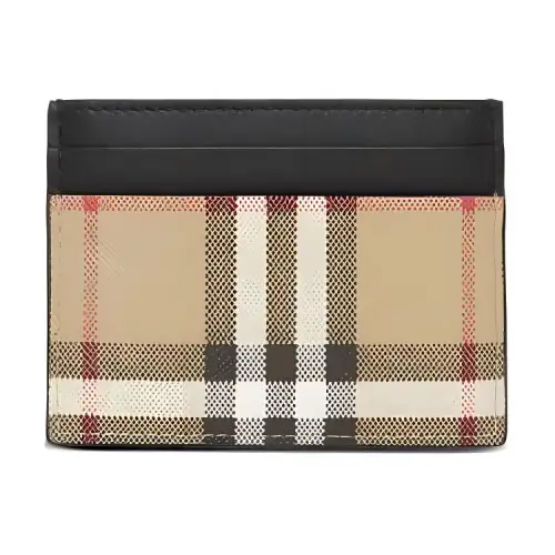Burberry PU Polyurethane Card Holder Women's Brown
