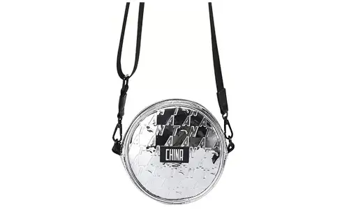 Anta Pu Shoulder Bag, Crossbody Bag Regular Unisex Mirror Finish Silver