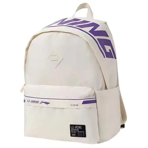 Li Ning Sports Fashion Collection Polyester Backpack Regular Unisex White