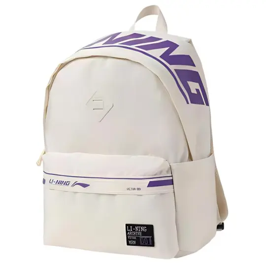 Li Ning Sports Fashion Collection Polyester Backpack Regular Unisex White