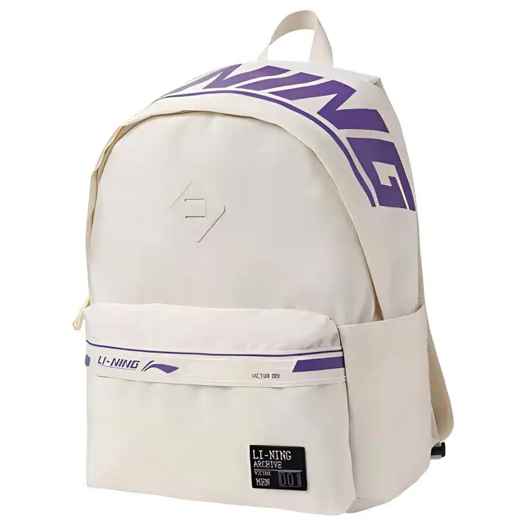 Li Ning Sports Fashion Collection Polyester Backpack Regular Unisex White