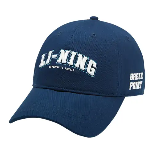 Li Ning Cotton Baseball Caps Unisex Blue