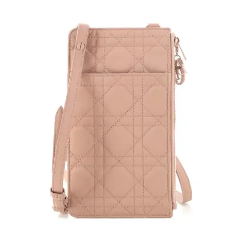 DIOR Sheepskin Wallet Women's Pink