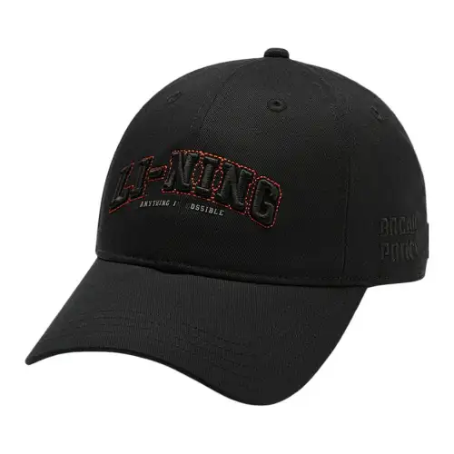 Li Ning Cotton Baseball Caps Unisex Black