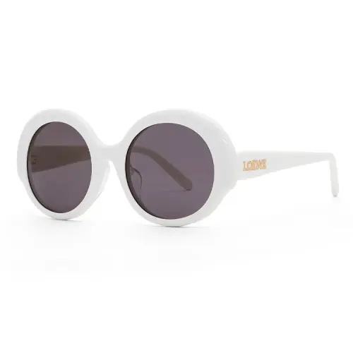 LOEWE Acetate Round Sunglasses Women's White