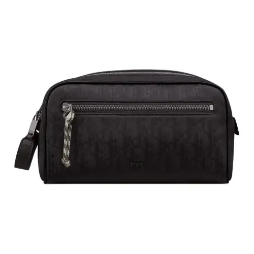 DIOR Recycled Nylon Clutch Toiletry Bag Men's Black