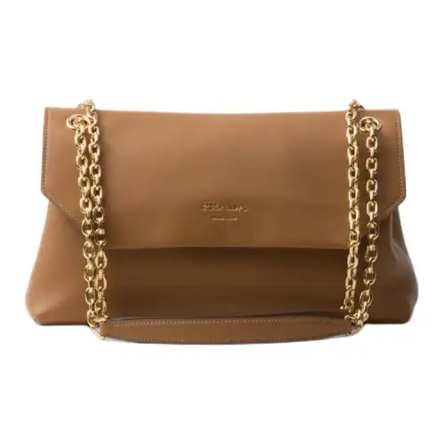 PRADA Leather Handbag, Shoulder Bag Women's Caramel