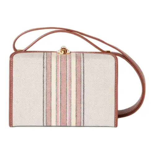Loro Piana Cotton With Linen Shoulder Bag, Crossbody Bag Mini Women's Caramel Multicolor