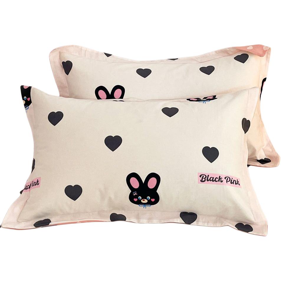 Heilan House HLA 100% cotton cartoon printed pillowcase absorbs sweat and is skin-friendly, machine washable, does not pill and does not fade, suitable for a pair of home bedrooms and a single set for male and female student dormitories
