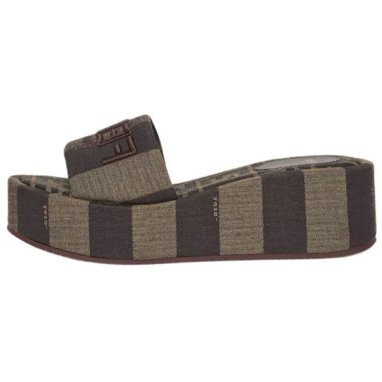 FENDI Sunshine Logo Embroidered Slippers Women's