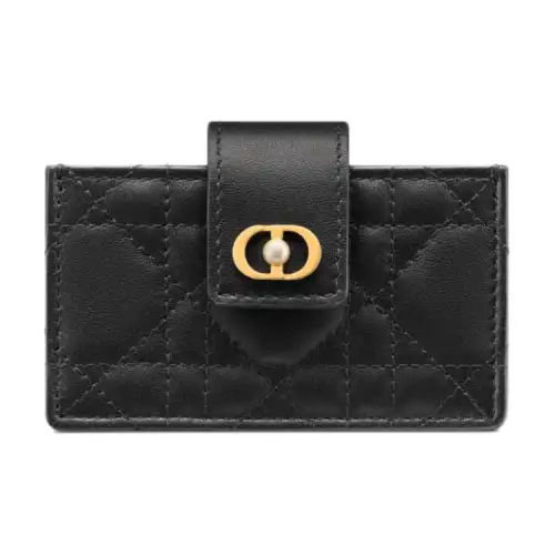 DIOR Jolie Lambskin Card Holder Women's Black