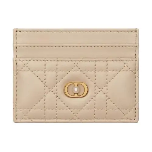 DIOR Jolie Lambskin Card Holder Women's Pink Beige