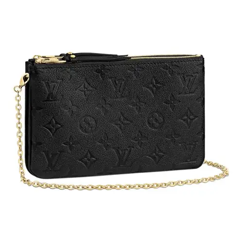LOUIS VUITTON Grained Calfskin Chain Bag, Shoulder Bag Women's Black