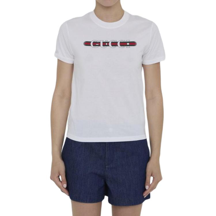 Женская футболка Gucci (белая) — фото 2