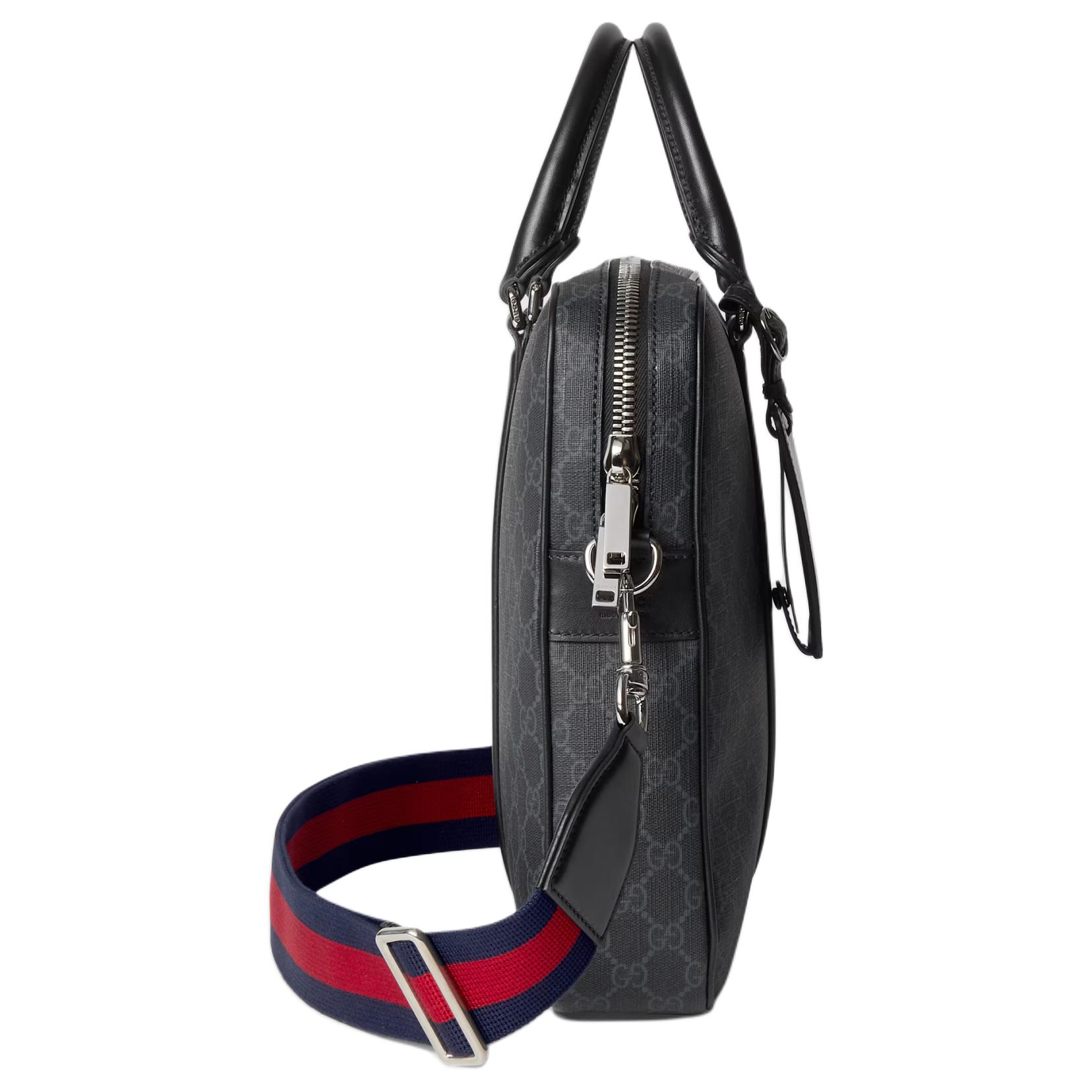 Мужская сумка-портфель Gucci Supreme (черная) — фото 3