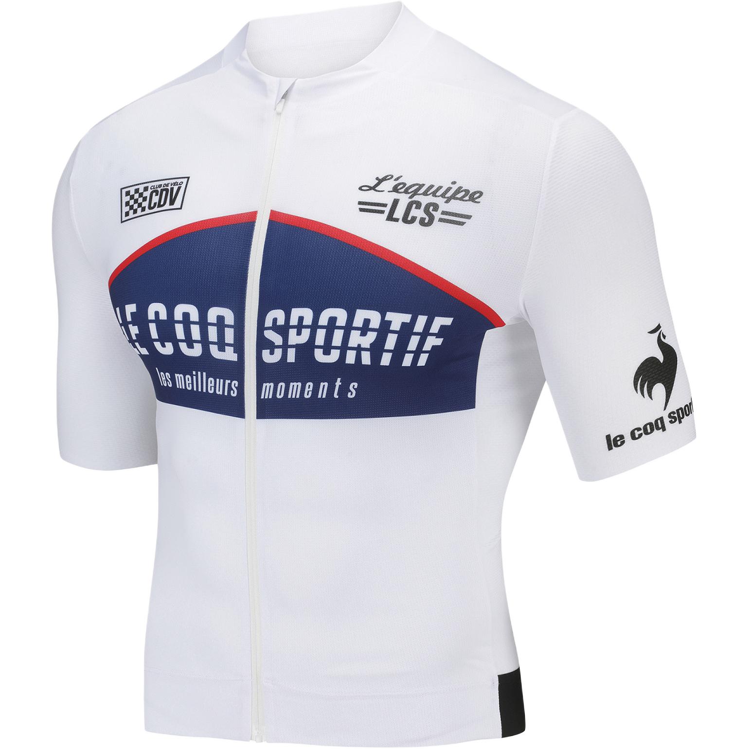 Le coq sportif color block letter design moisture-absorbent quick-drying short-sleeved cycling jersey for men