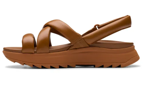 Clarks Sheepskin Beach Sandals Women's Brown