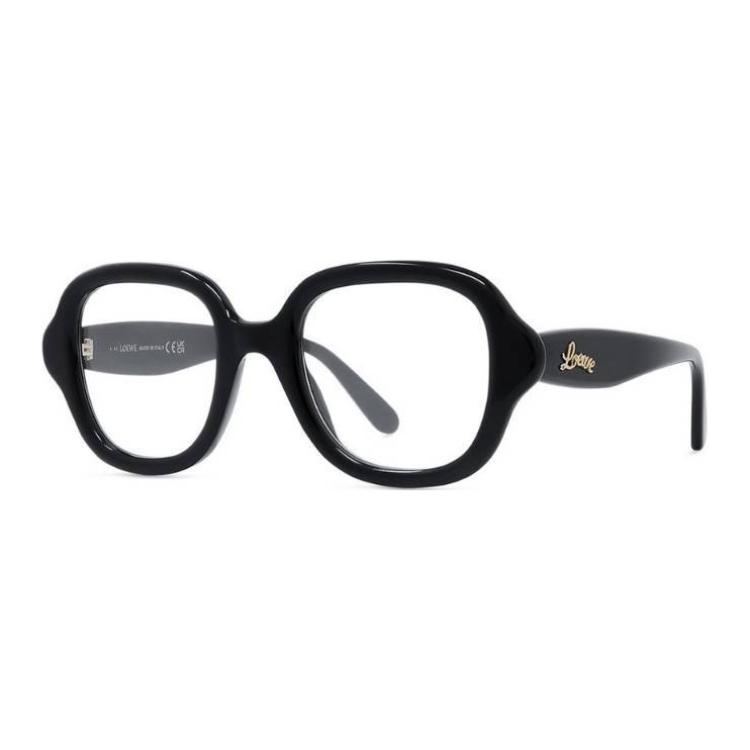 LOEWE Acetate Acetyl Irregular Shape Eyeglass Frames Women's Black
