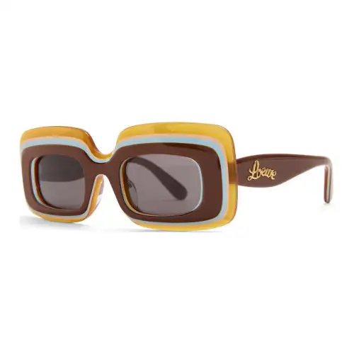 LOEWE Acetate Rectangular Sunglasses Unisex Brown