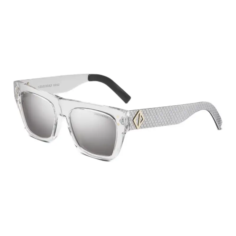 DIOR Acetate Metal Square Sunglasses Unisex Transparent