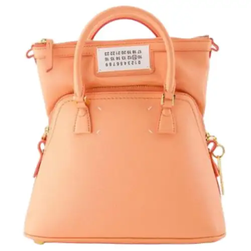 Maison Margiela Leather Shoulder Bag, Crossbody Bag Women's Orange