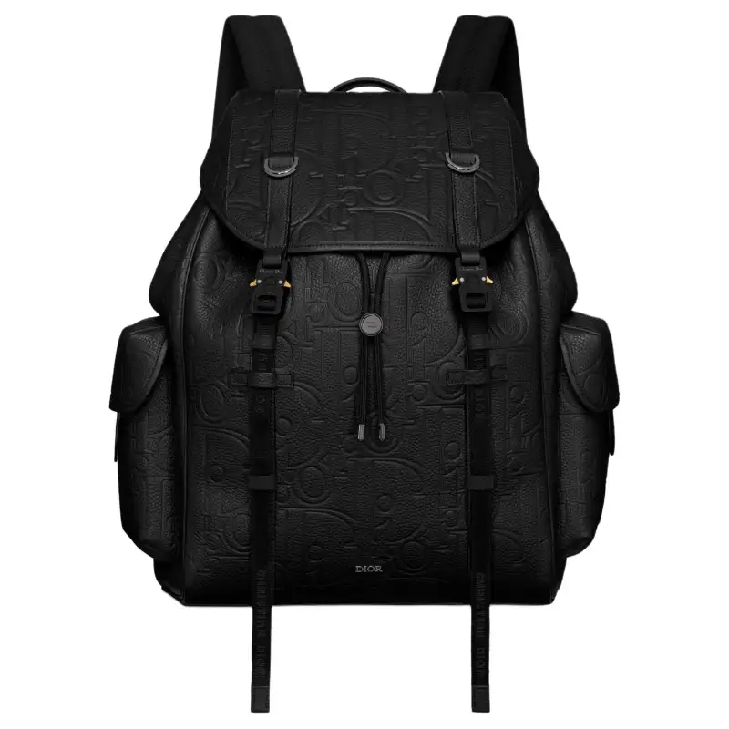 DIOR Hit The Road Grained Calfskin Backpack Men's Black