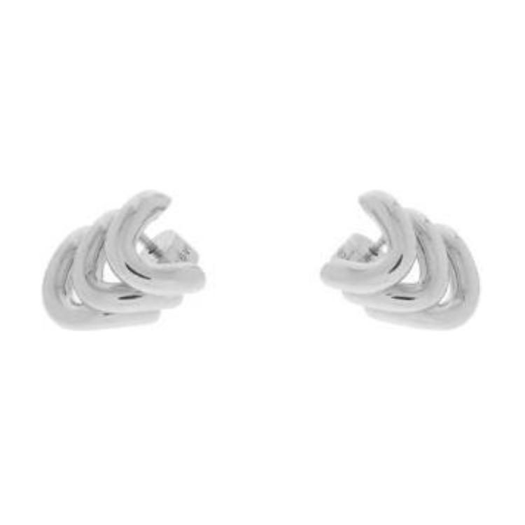Balenciaga Balenciaga Triple Ring Brass Stud Earrings Women's Silver