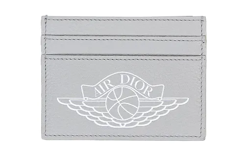 DIOR Air Jordan Collaboration Artificial Leather Card Holder Men's Gray